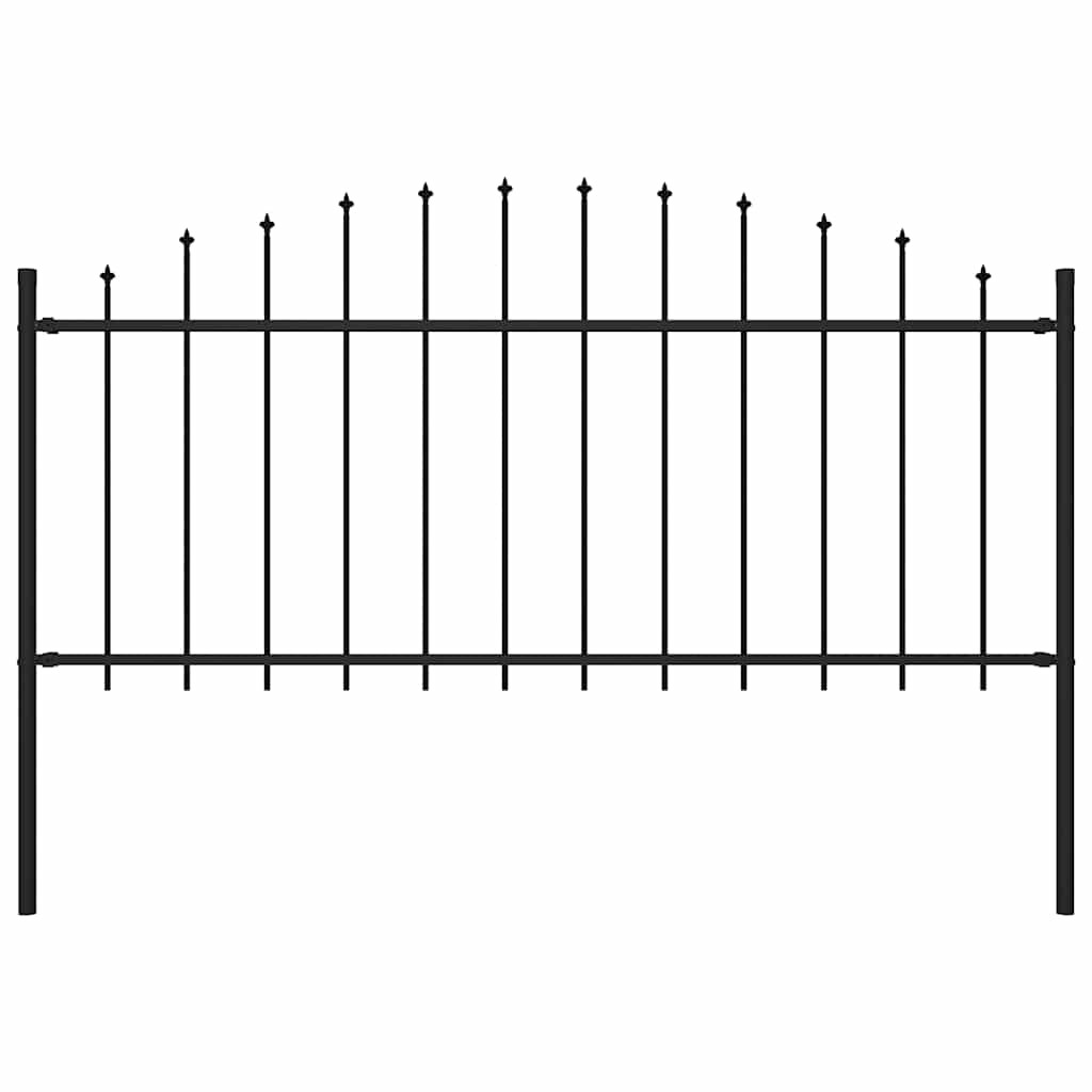 vidaXL Gartenzaun mit Speerspitze Stahl 181 x 75 cm Schwarz