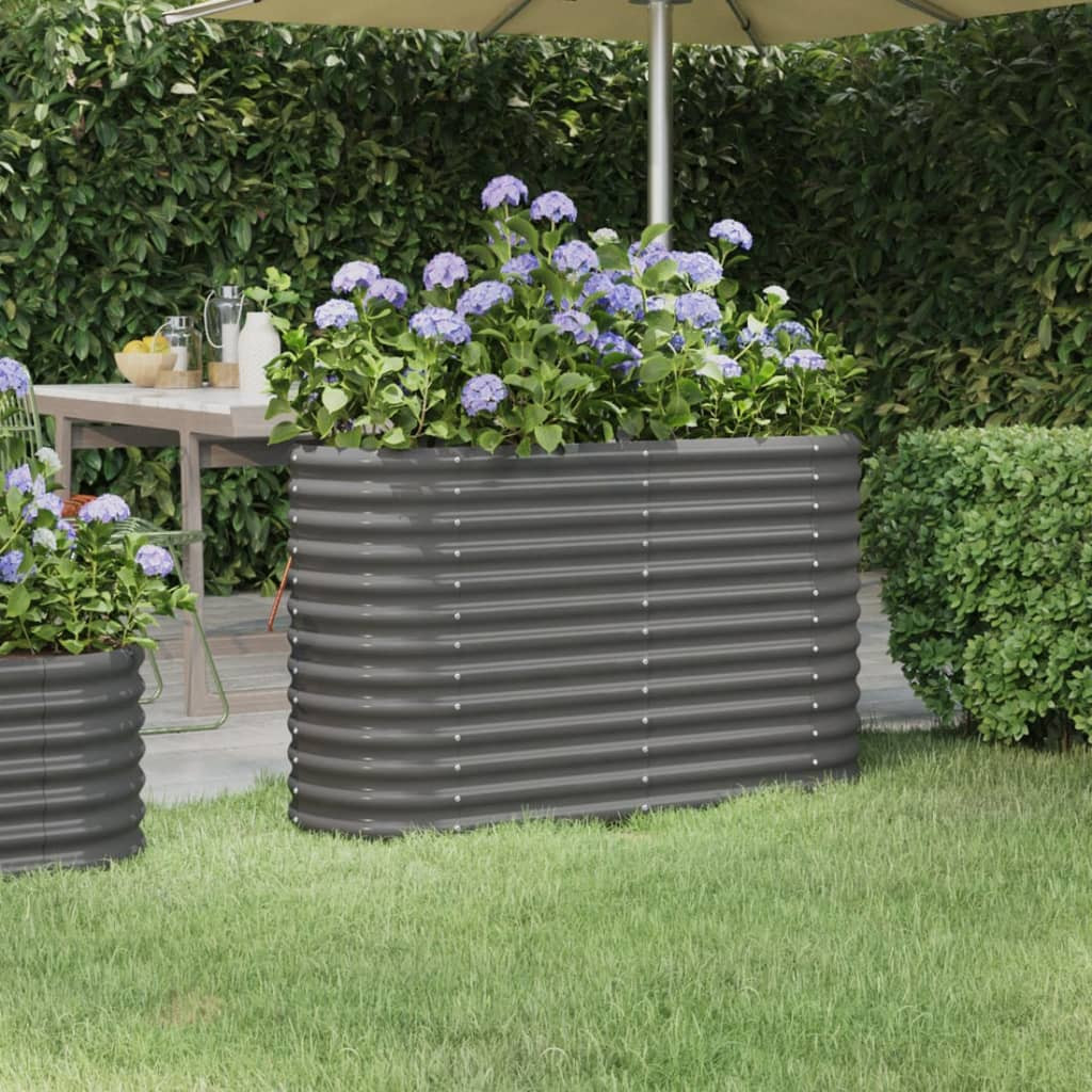 vidaXL Hochbeet Verzinkter Stahl 114x40x68 cm Grau