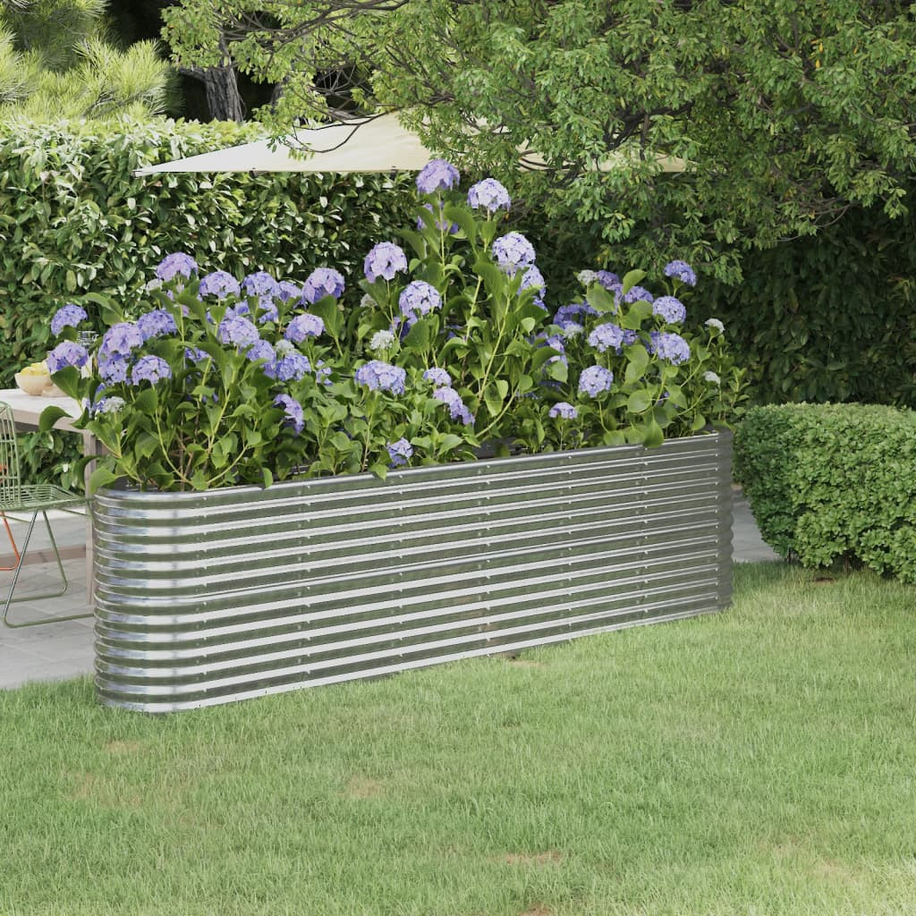 vidaXL Hochbeet Verzinkter Stahl 260x40x68 cm Silbern