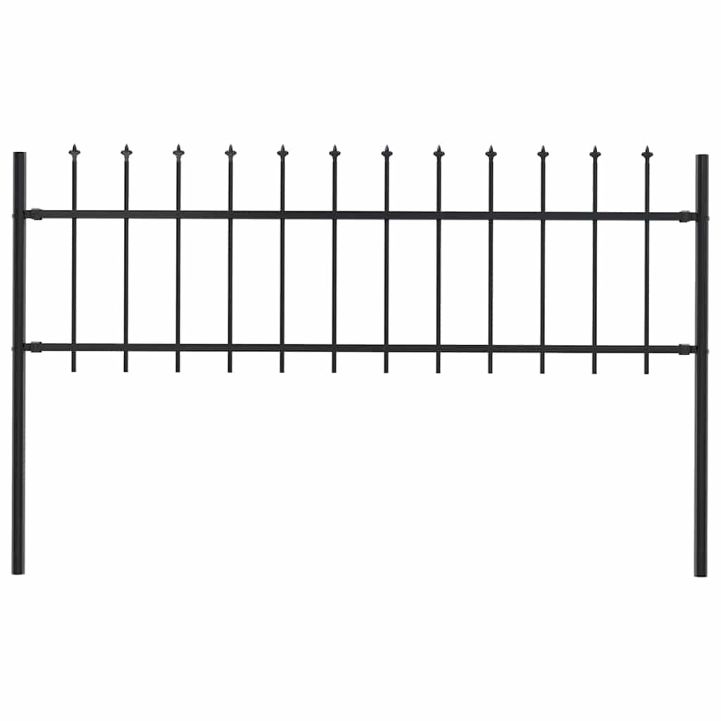 vidaXL Gartenzaun Woerden mit Speerspitze Stahl 170 x 60 cm Schwarz