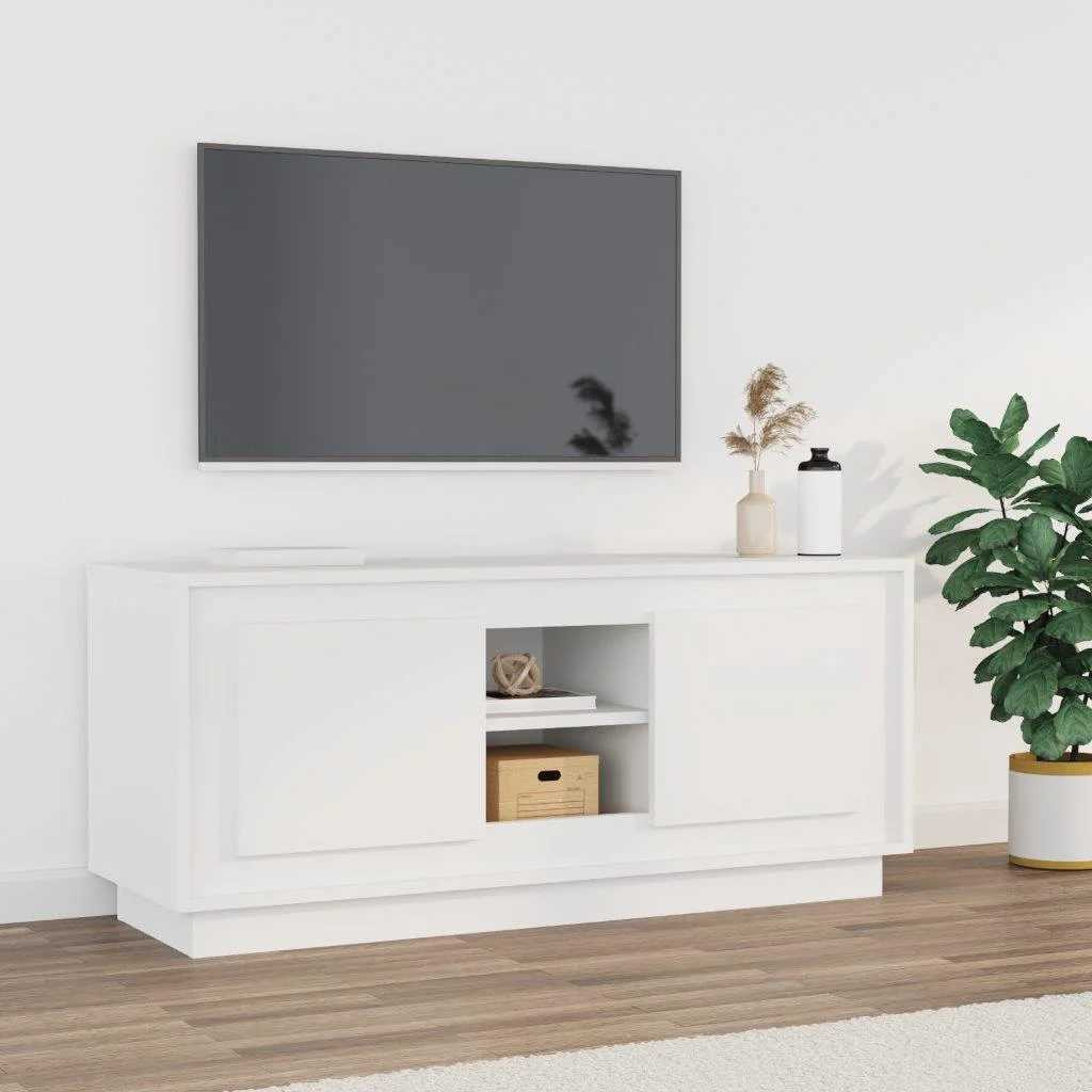 vidaXL TV-Schrank Weiß 102x35x45 cm Holzwerkstoff