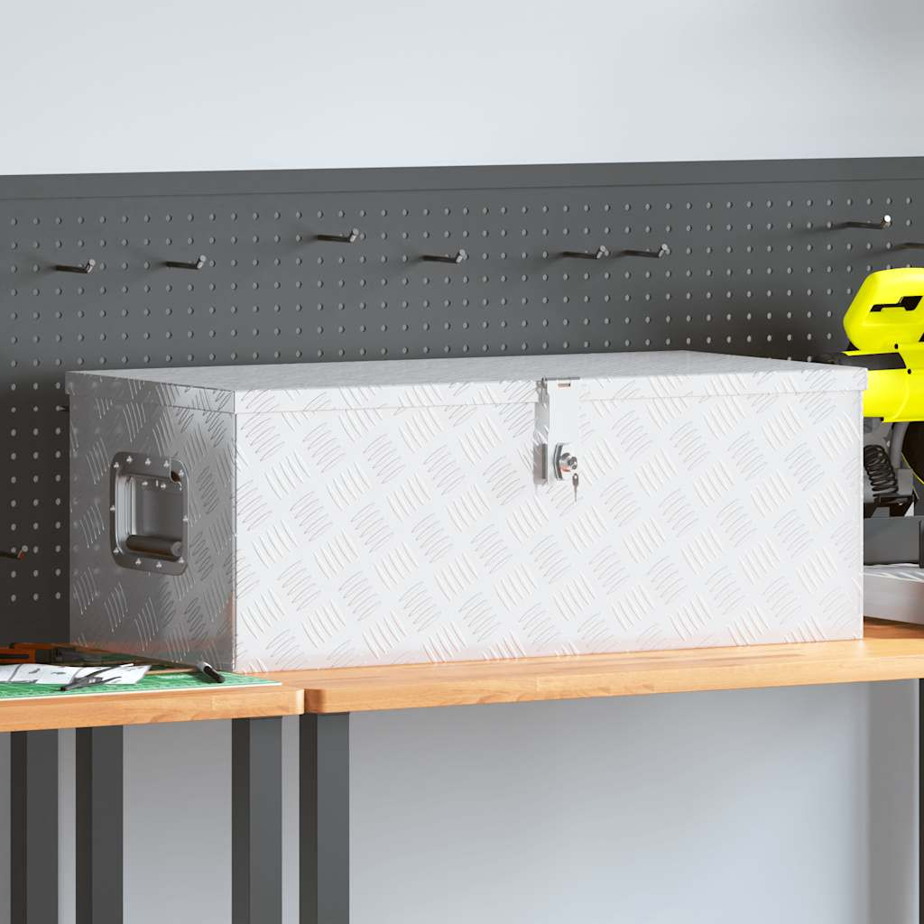 vidaXL Aufbewahrungsbox Silbern 80x39x30 cm Aluminium