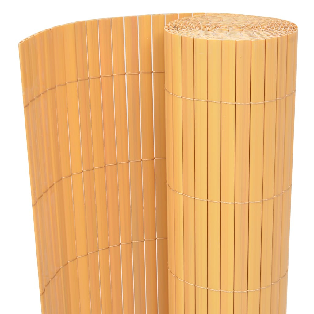 vidaXL Gartenzaun Doppelseitig PVC 90×500 cm Gelb