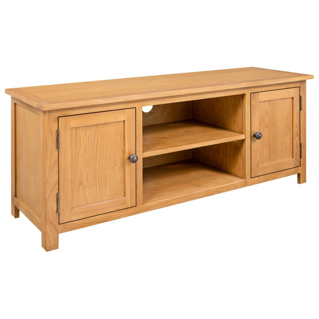 vidaXL TV-Schrank 110x35x44 cm Massivholz Eiche