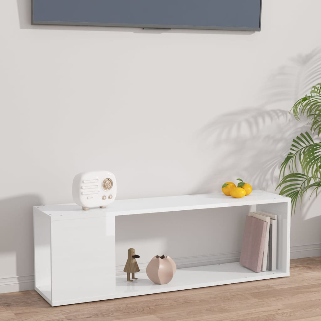 vidaXL TV-Schrank Hochglanz-Weiß 100x24x32 cm Holzwerkstoff