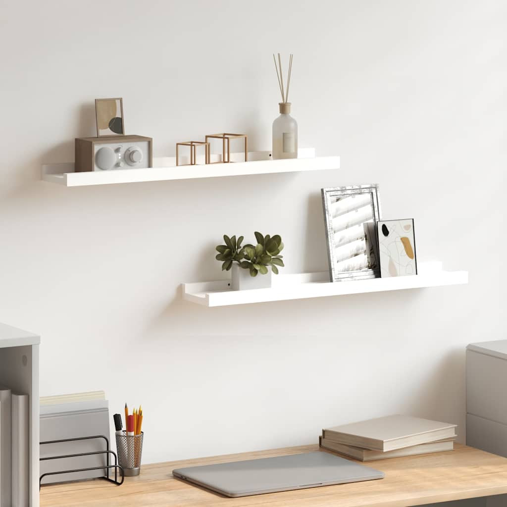 vidaXL Bilderleisten 2 Stk. Weiß 60x9x3 cm MDF