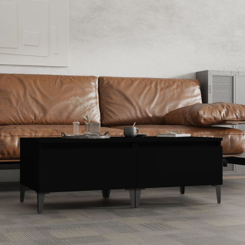 vidaXL Beistelltische 2 Stk. Schwarz 50x46x35 cm Holzwerkstoff