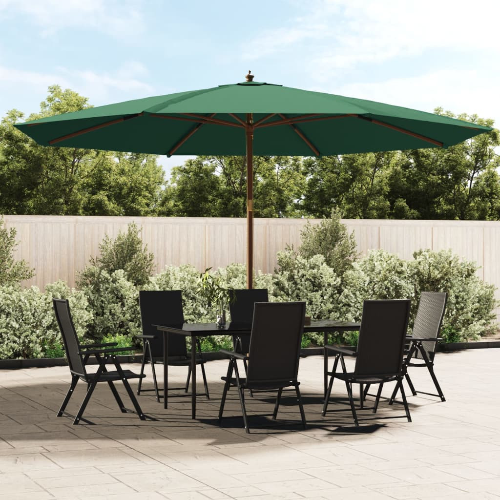 vidaXL Sonnenschirm mit Holzmast Grün 400x273 cm