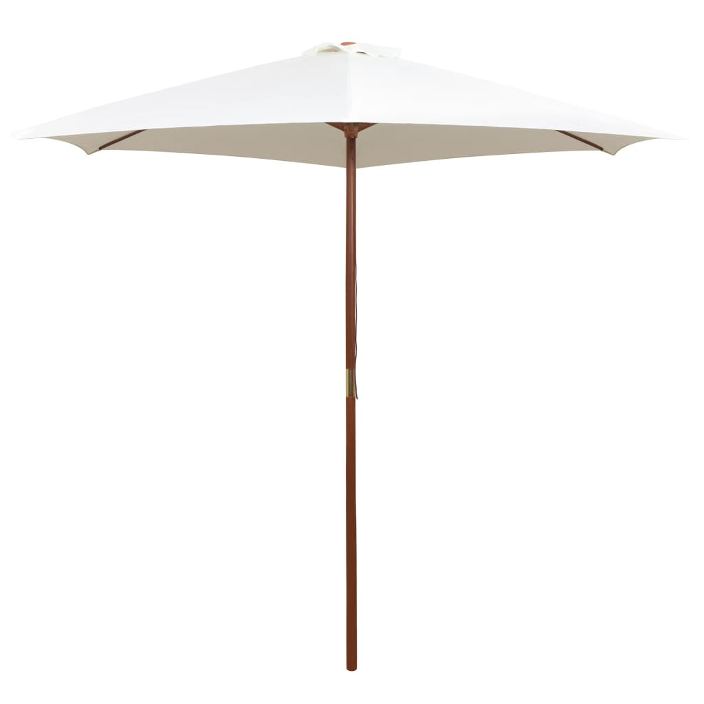 vidaXL Sonnenschirm 270×270 cm Holzstange Cremeweiß