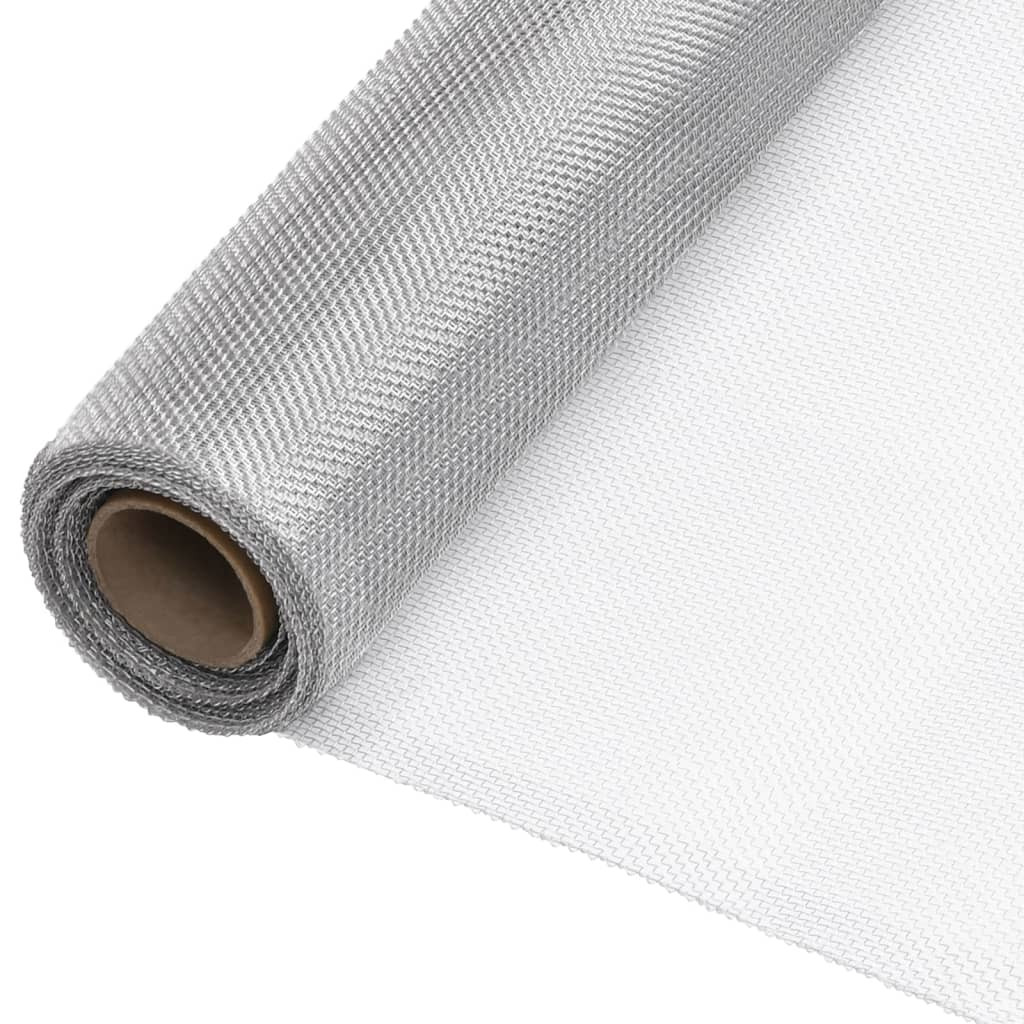 vidaXL Fliegengitter Aluminium 112x2000 cm Silbern