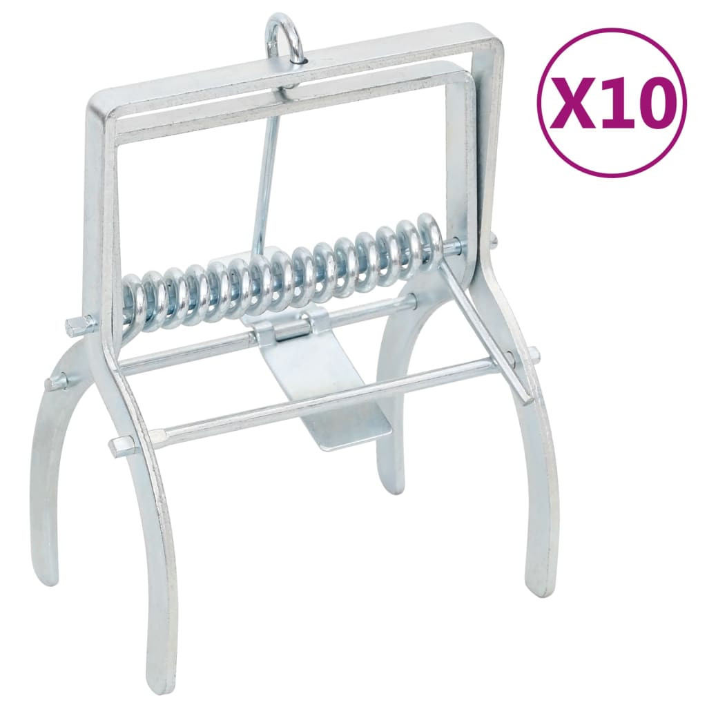 vidaXL Maulwurffalle 10 Stk. Silbern Verzinkter Stahl