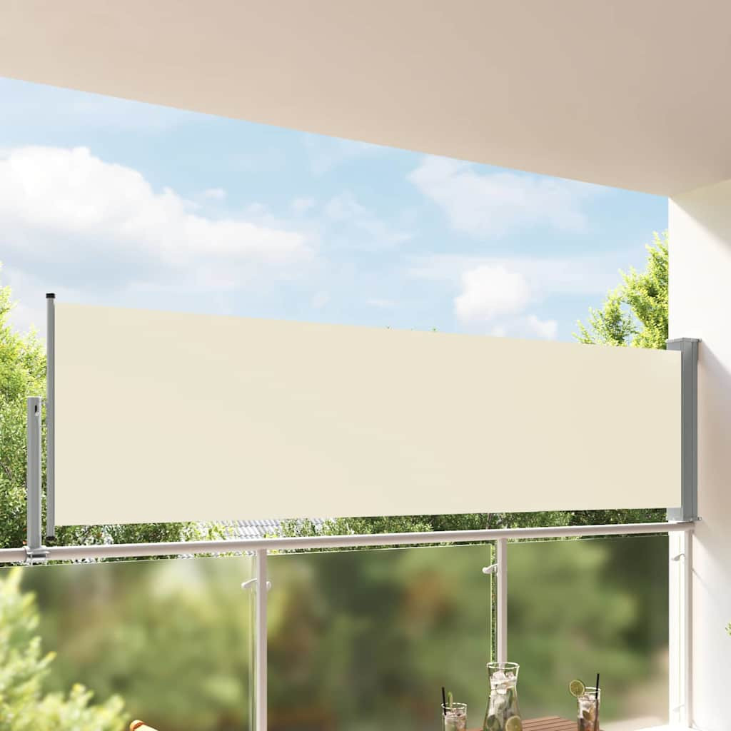 vidaXL Ausziehbare Seitenmarkise 100 x 300 cm Creme