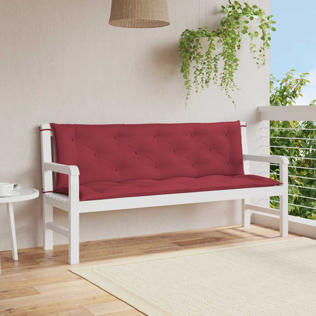 vidaXL Gartenbank-Auflage Weinrot 150x(50+50)x7 cm Oxford-Gewebe