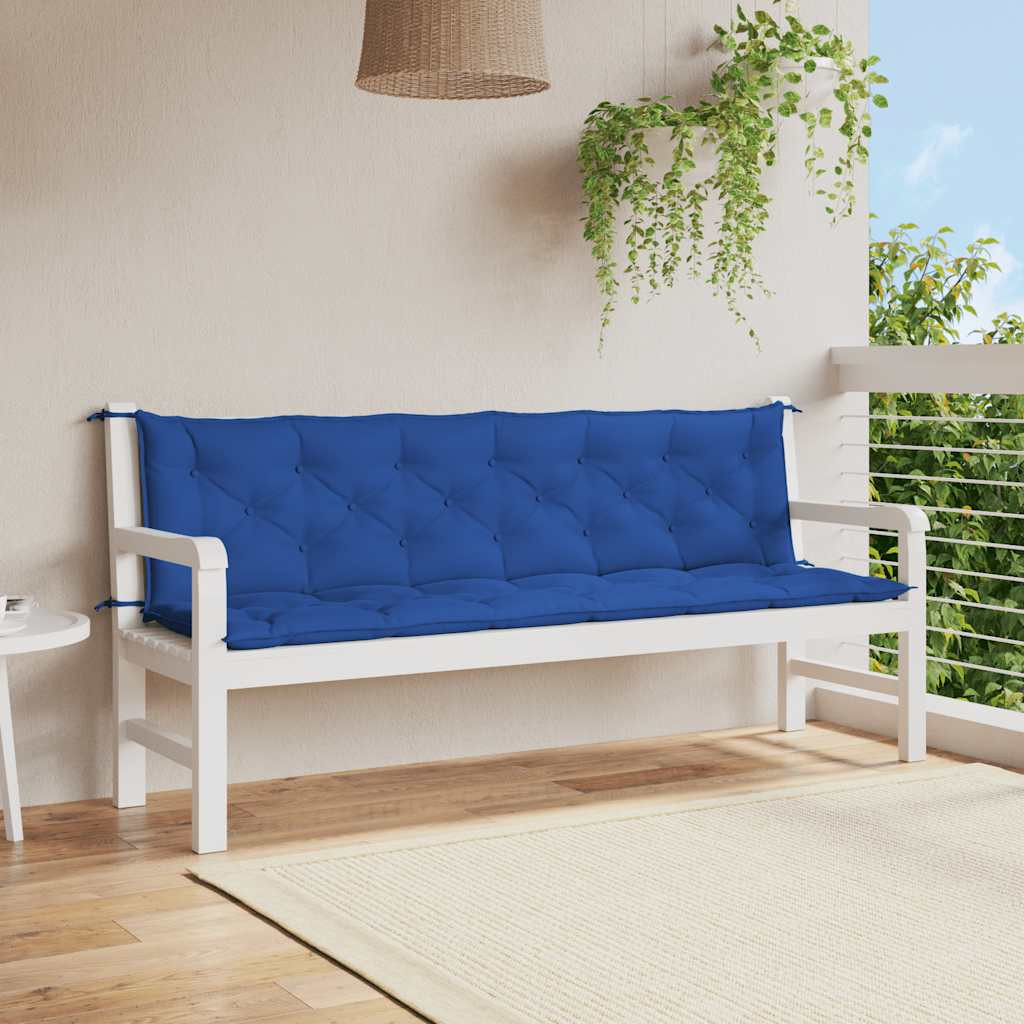 vidaXL Gartenbank-Auflage Blau 200x(50+50)x7 cm Oxford-Gewebe