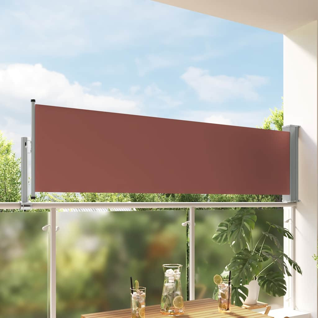 vidaXL Ausziehbare Seitenmarkise 80×300 cm Braun