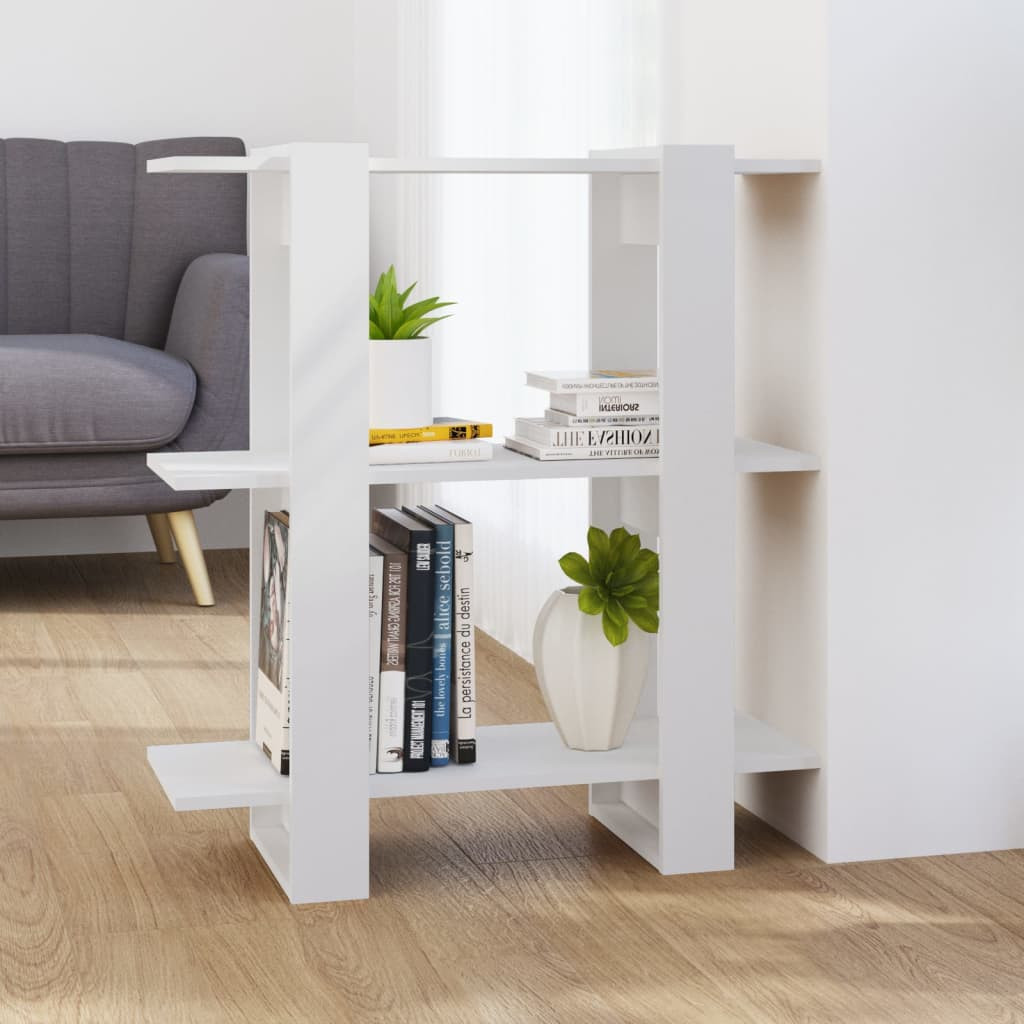 vidaXL Bücherregal/Raumteiler Weiß 80x30x87 cm