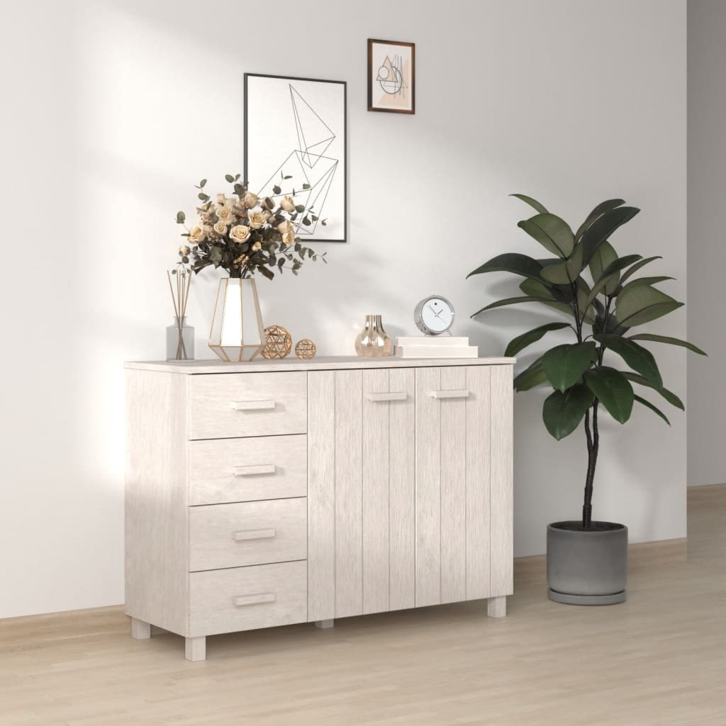vidaXL Sideboard HAMAR Weiß 113x40x80 cm Massivholz Kiefer