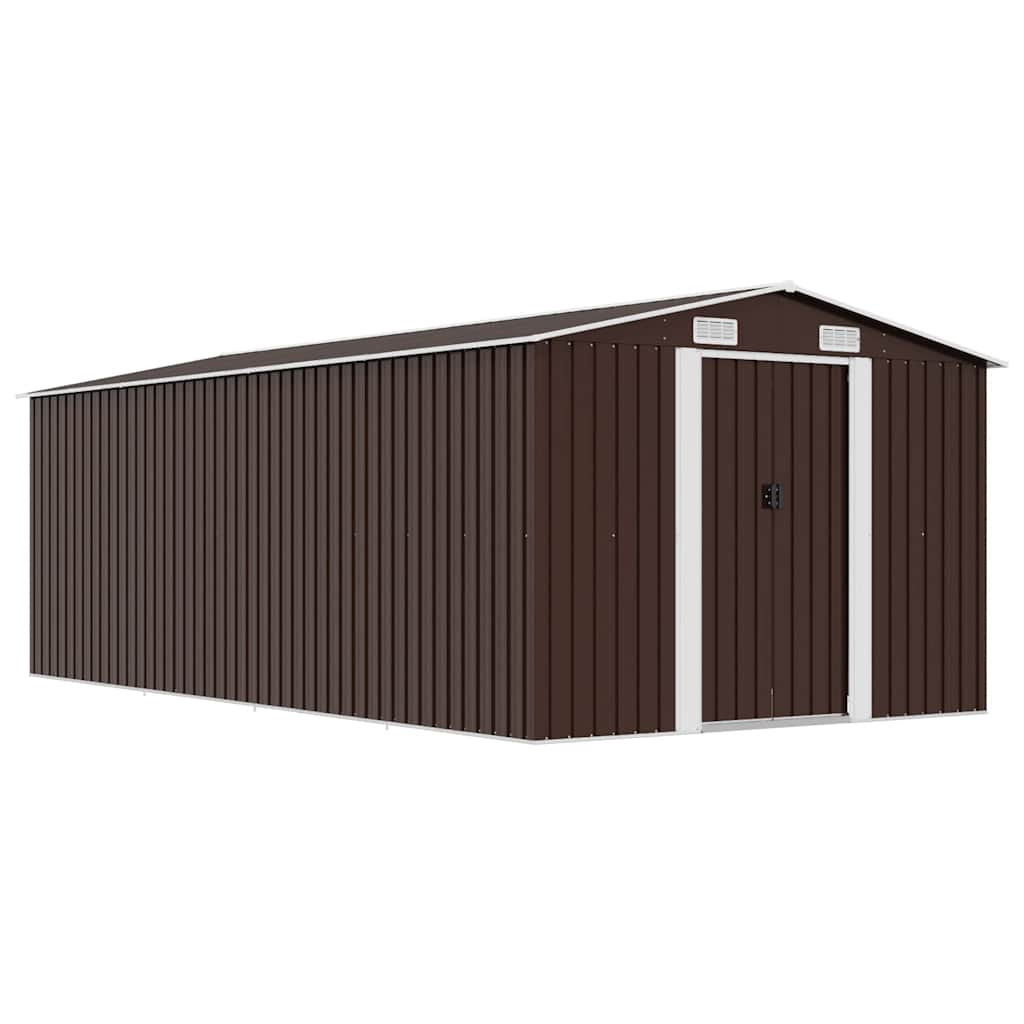 vidaXL Gerätehaus 257x489x181 cm Metall Braun
