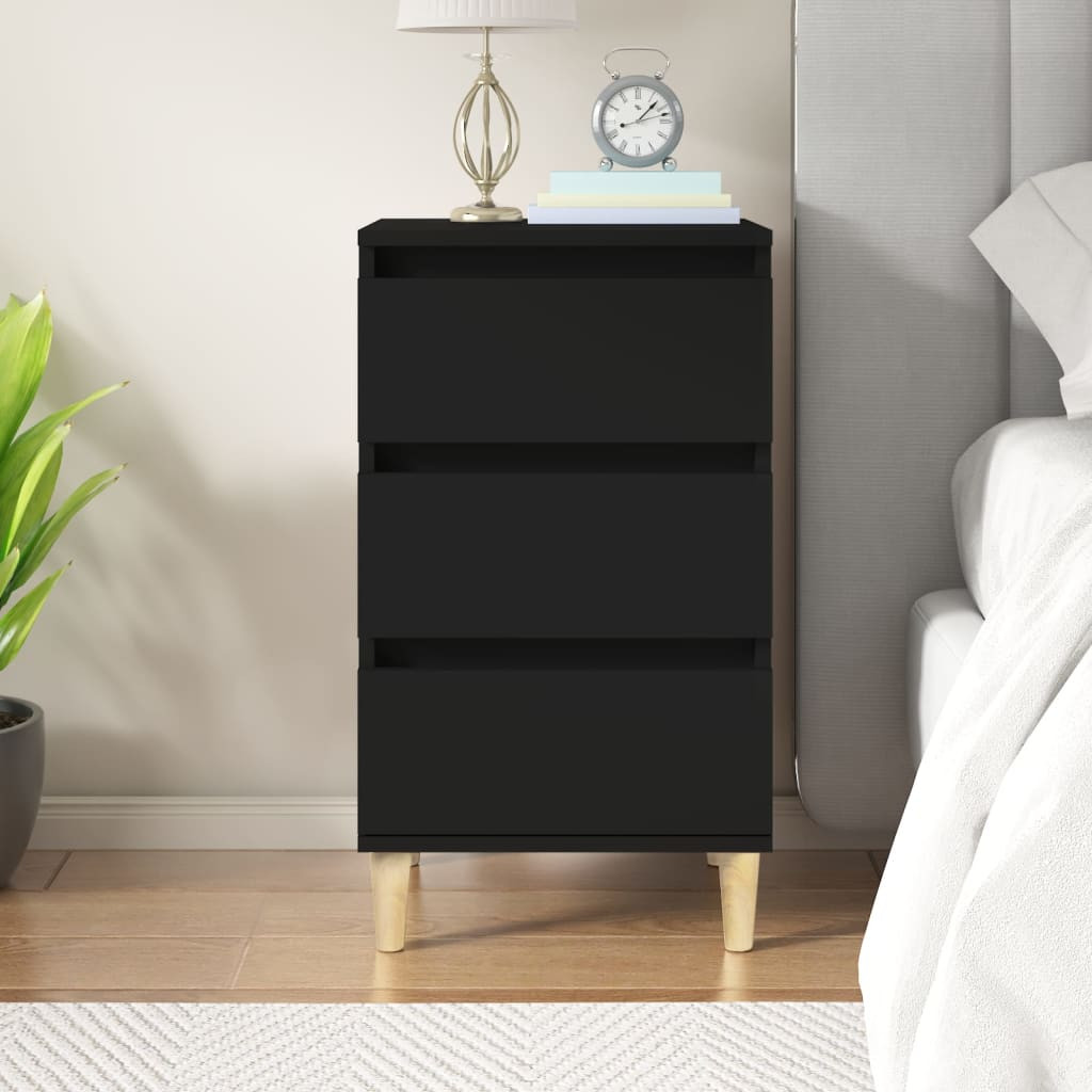 vidaXL Nachttisch Schwarz 40x35x70 cm Holzwerkstoff