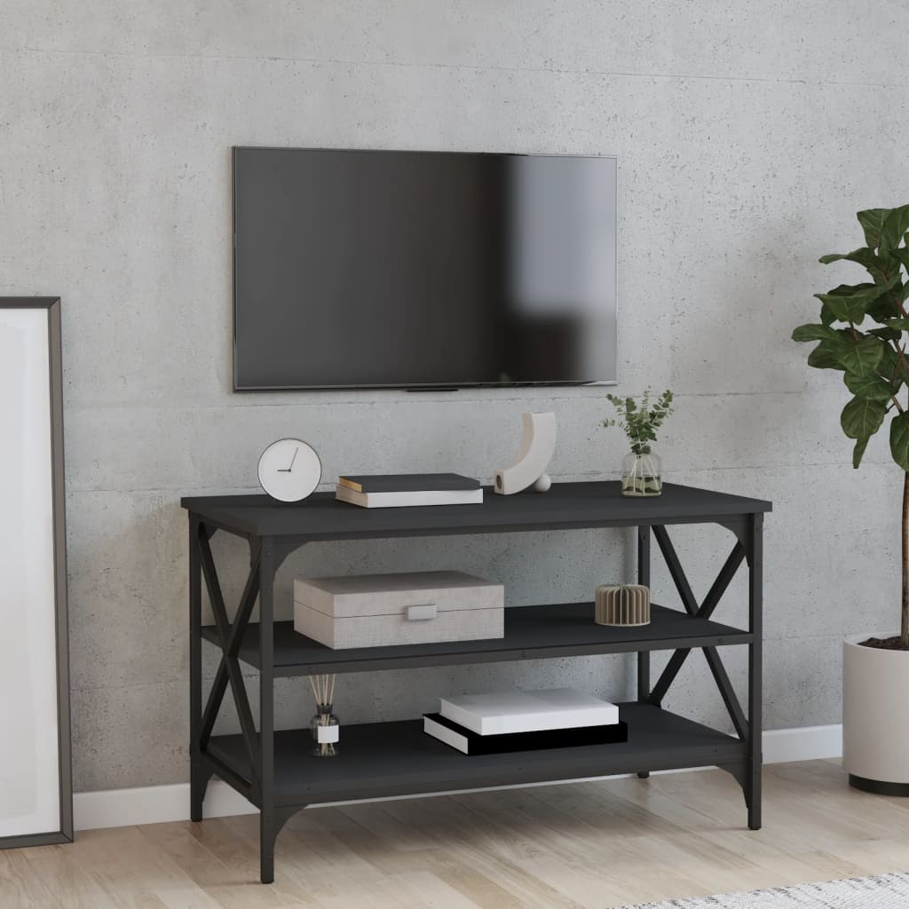 vidaXL TV-Schrank Schwarz 80x40x50 cm Holzwerkstoff