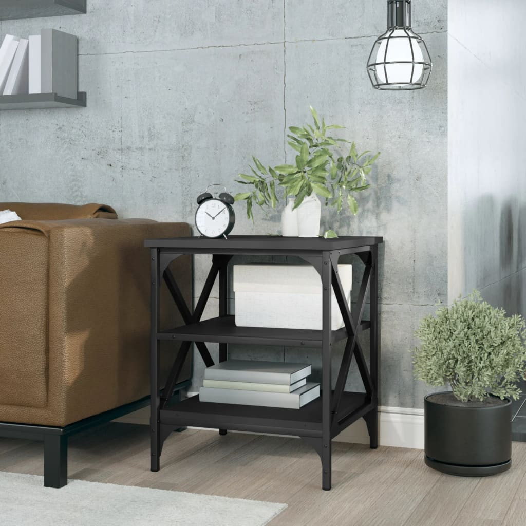 vidaXL Beistelltisch Schwarz 40x42x50 cm Holzwerkstoff