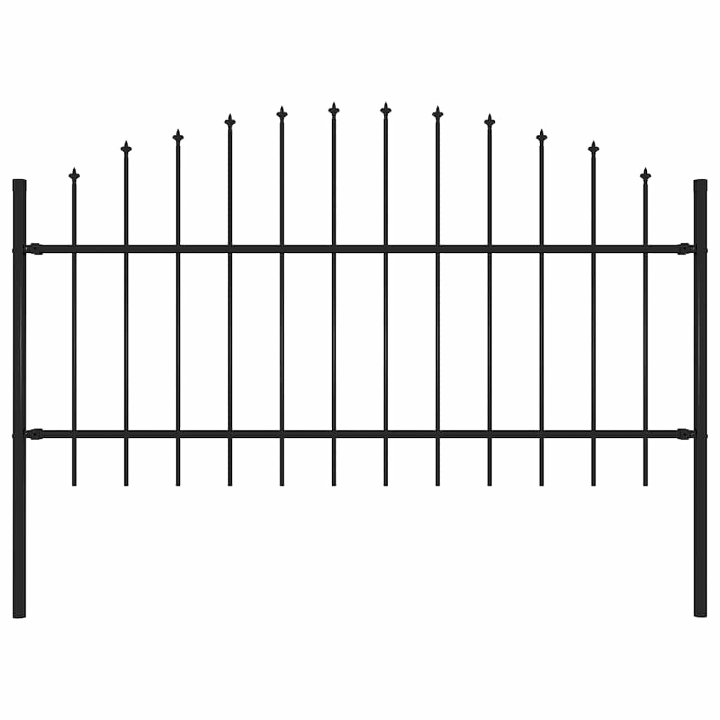 vidaXL Gartenzaun mit Speerspitze Stahl 181 x 125 cm Schwarz
