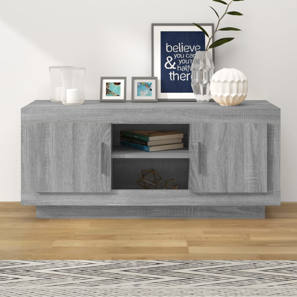 vidaXL TV-Schrank Grau Sonoma 102x35x45 cm Holzwerkstoff