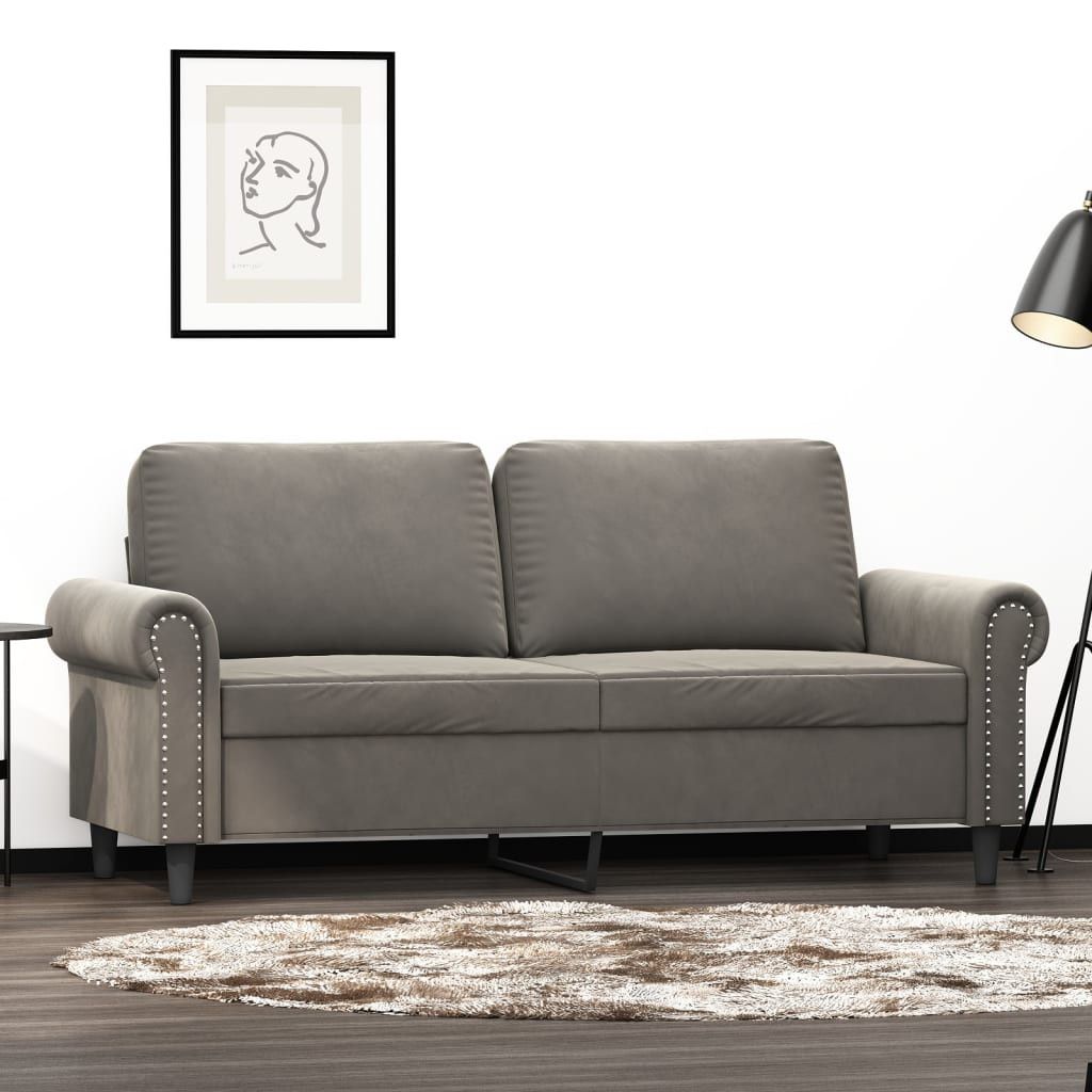 vidaXL 2-Sitzer-Sofa Hellgrau 140 cm Samt
