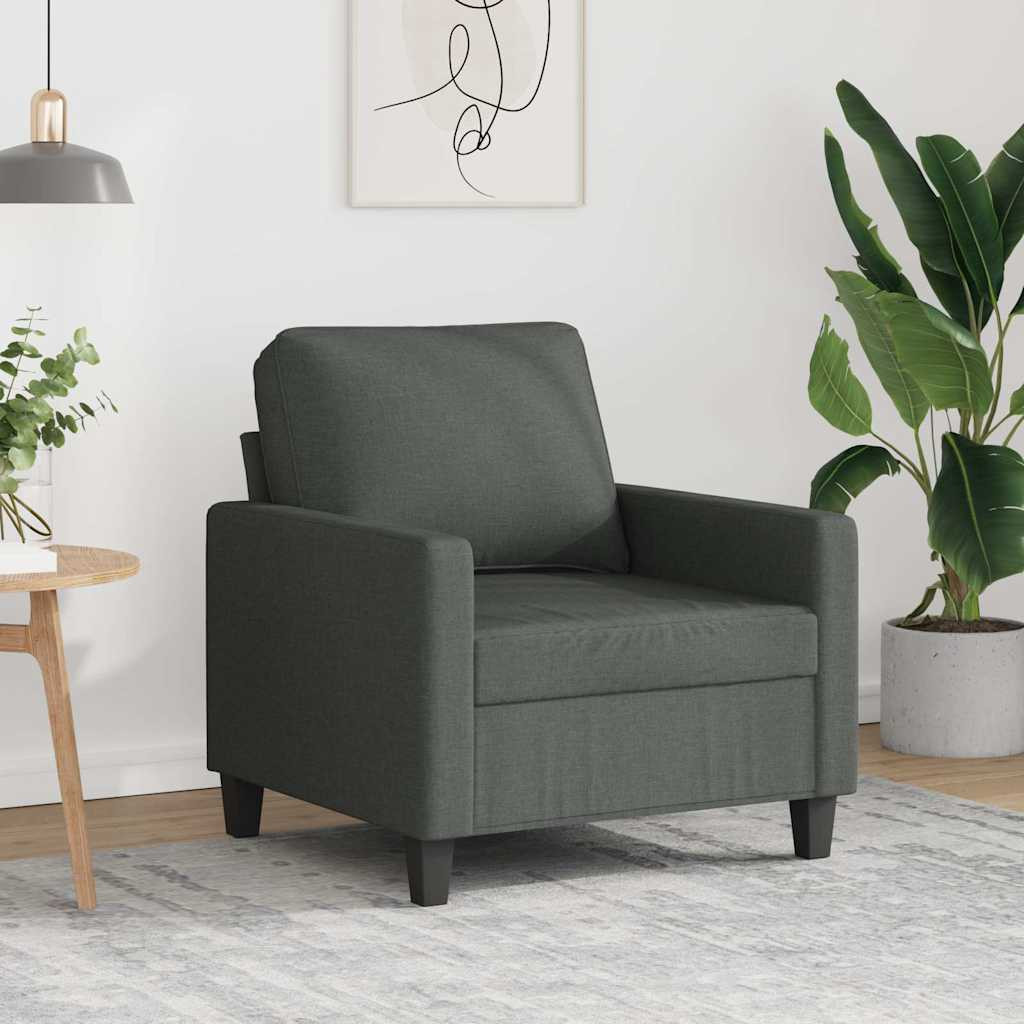 vidaXL Sofasessel Dunkelgrau 60 cm Stoff