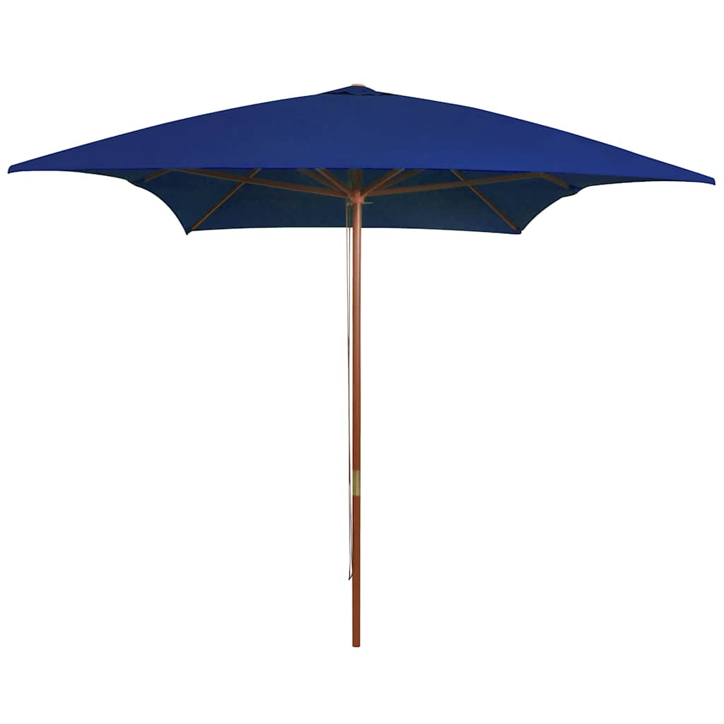 vidaXL Sonnenschirm mit Holz-Mast 200x300 cm Blau