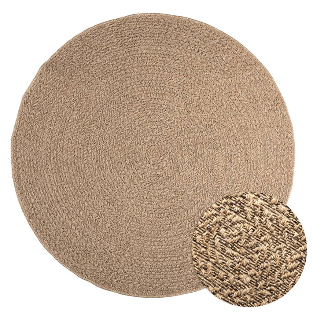 vidaXL Teppich 160 cm Jute-Optik Innen und Außen