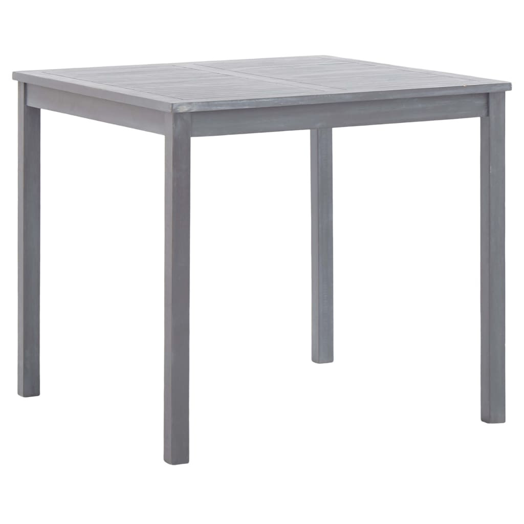 vidaXL Gartentisch Grau 80x80x74 cm Massivholz Akazie