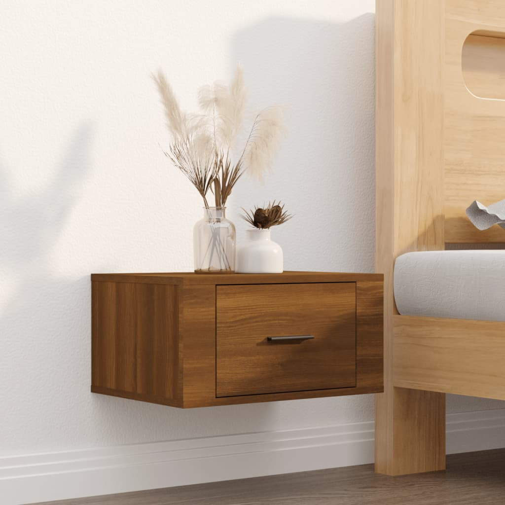 vidaXL Wand-Nachttisch Braun Eichen-Optik 50x36x25 cm