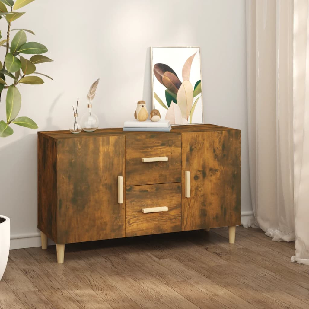 vidaXL Sideboard Räuchereiche 100x36x60 cm Holzwerkstoff