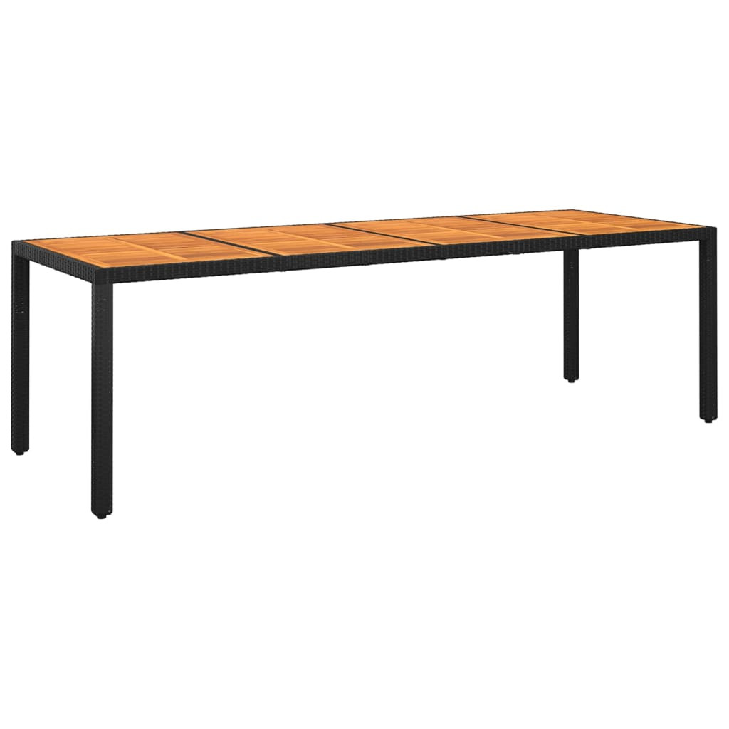 vidaXL Gartentisch 250x100x75 cm Akazienholz und Poly Rattan Schwarz