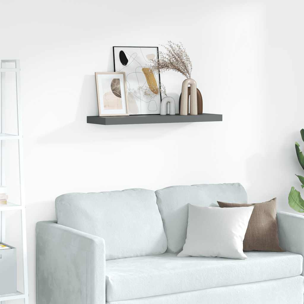 vidaXL Bilderleisten 2 Stk. Grau 80x9x3 cm MDF