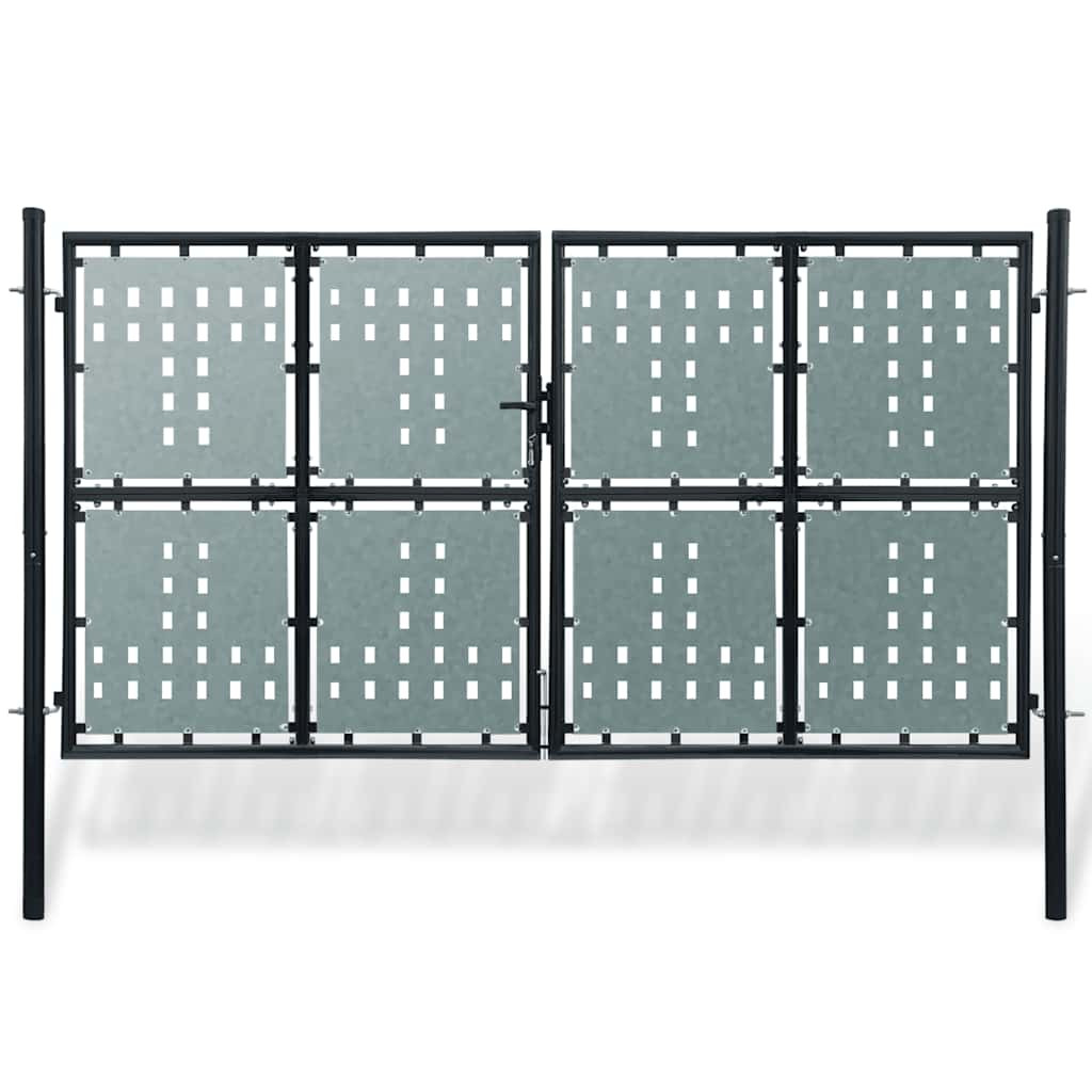 vidaXL Schwarzes Einzeltor für Zäune 300 x 150 cm