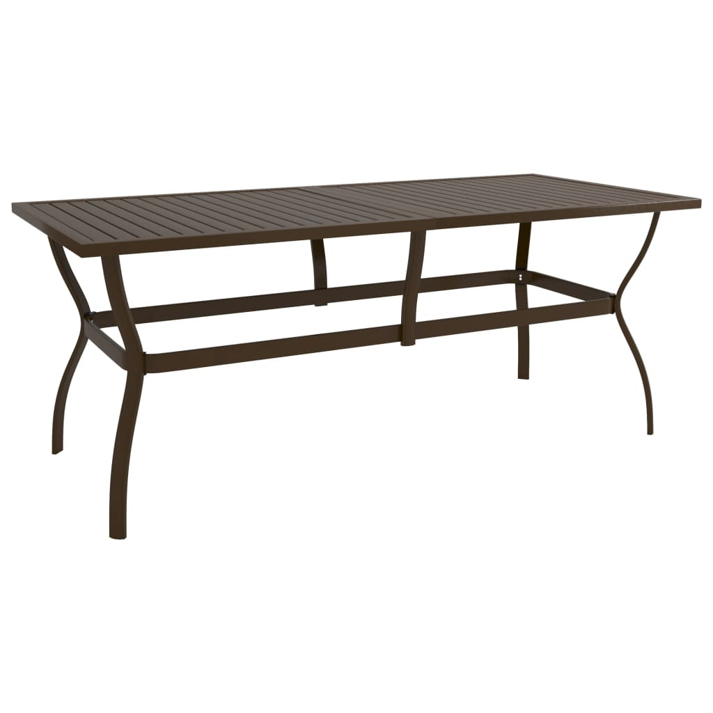 vidaXL Gartentisch Braun 190x80x72 cm Stahl