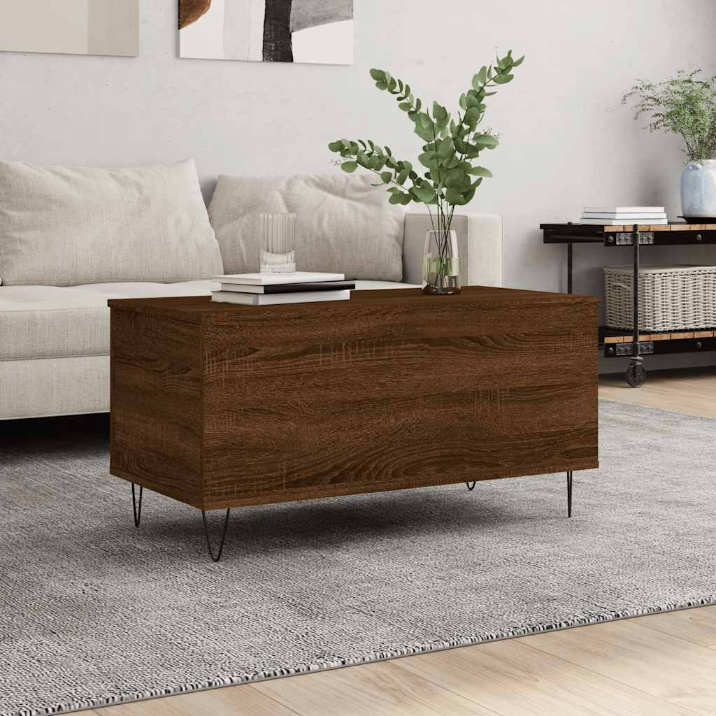 vidaXL Couchtisch Braun Eichen-Optik 90x44,5x45 cm Holzwerkstoff