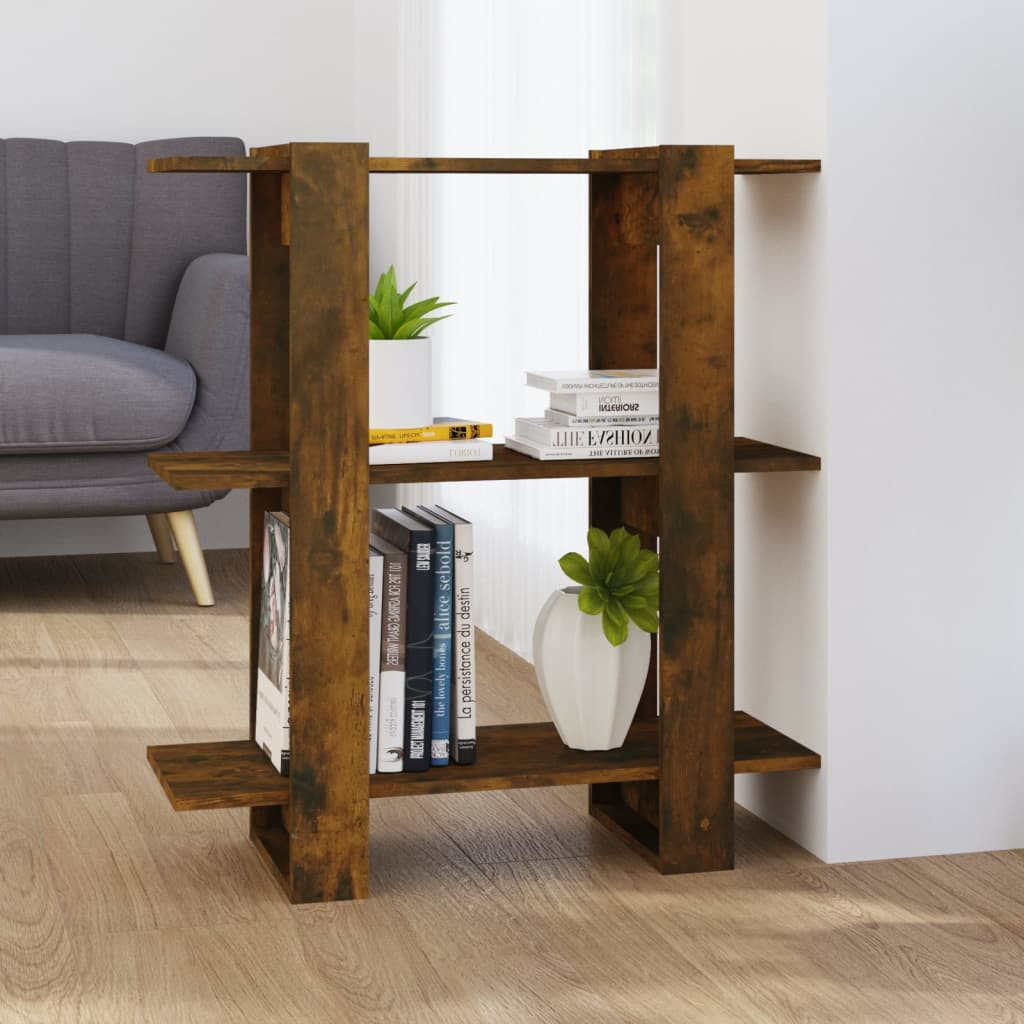 vidaXL Bücherregal/Raumteiler Räuchereiche 80x30x87 cm