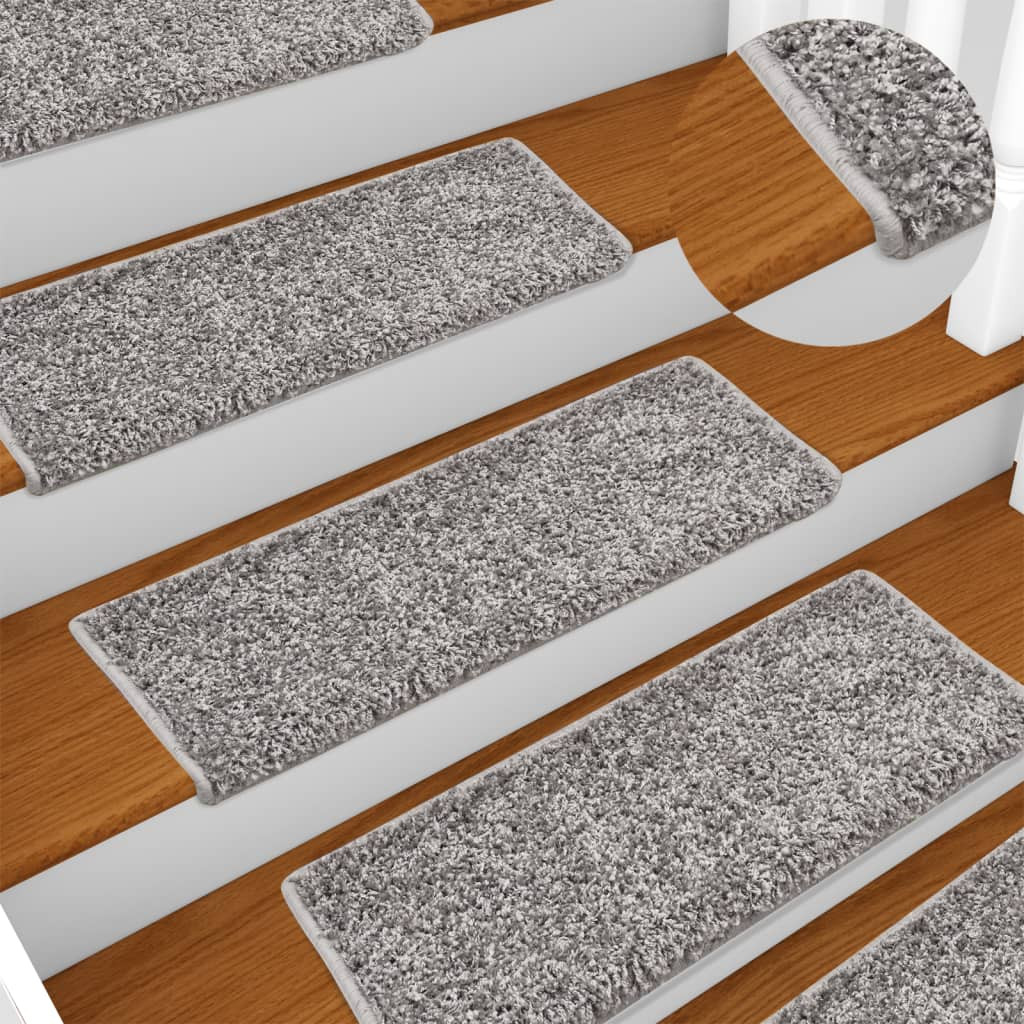 vidaXL Stufenmatten 15 Stk. 65x21x4 cm Grau Rechteckiger Rand