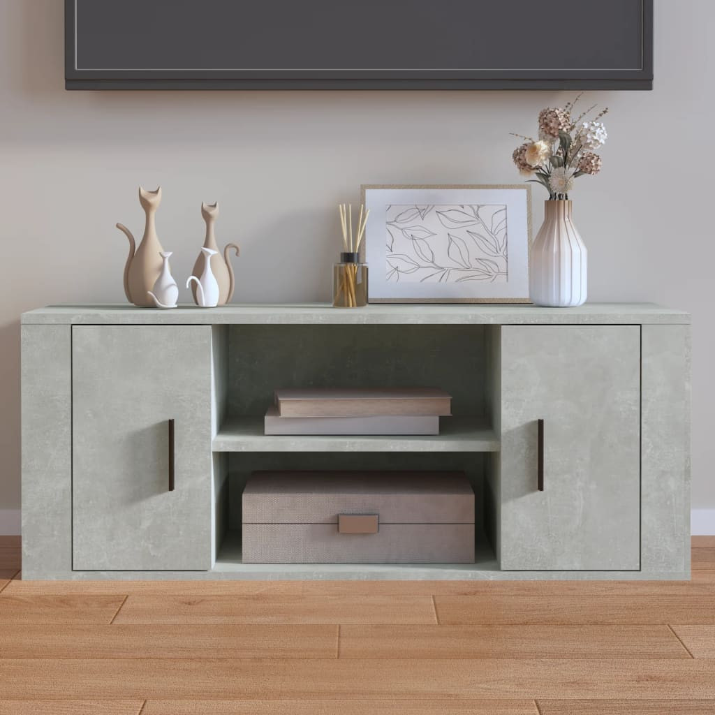 vidaXL TV-Schrank Betongrau 100x35x40 cm Holzwerkstoff