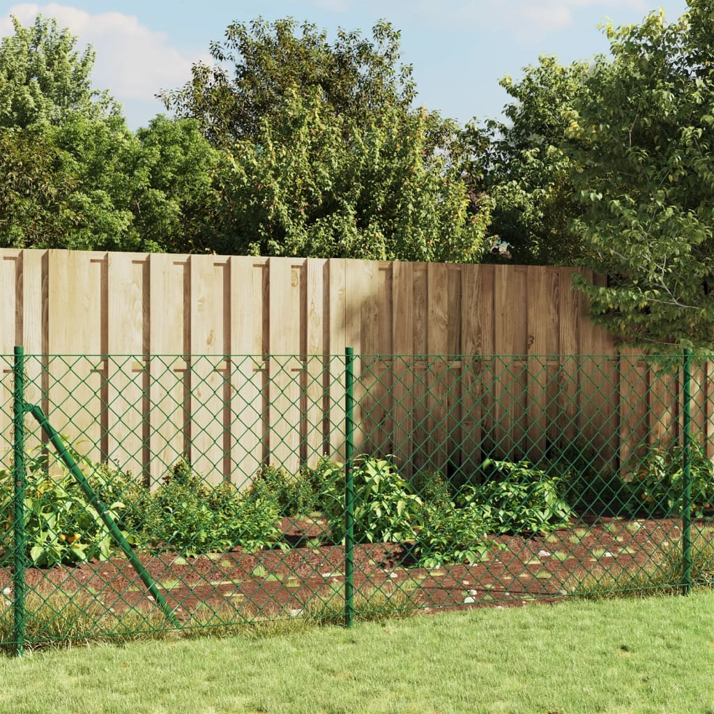vidaXL Maschendrahtzaun Grün 1,1x10 m