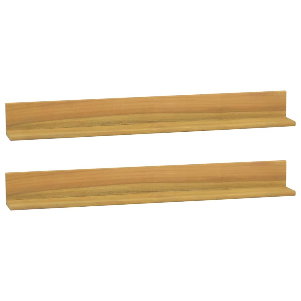 vidaXL Wandregale 2 Stk. 90x10x10 cm Massivholz Teak