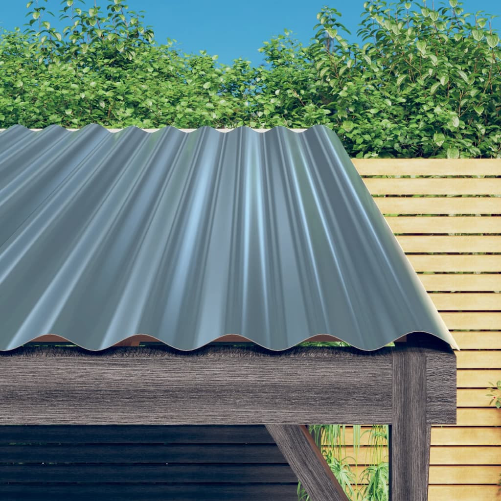vidaXL Dachpaneele 36 Stk. Verzinkter Stahl Grau 60x36 cm