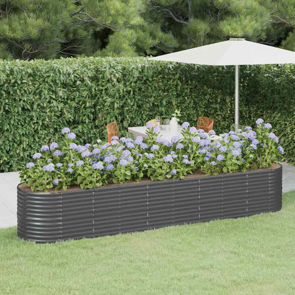 vidaXL Hochbeet Verzinkter Stahl 368x80x68 cm Anthrazit
