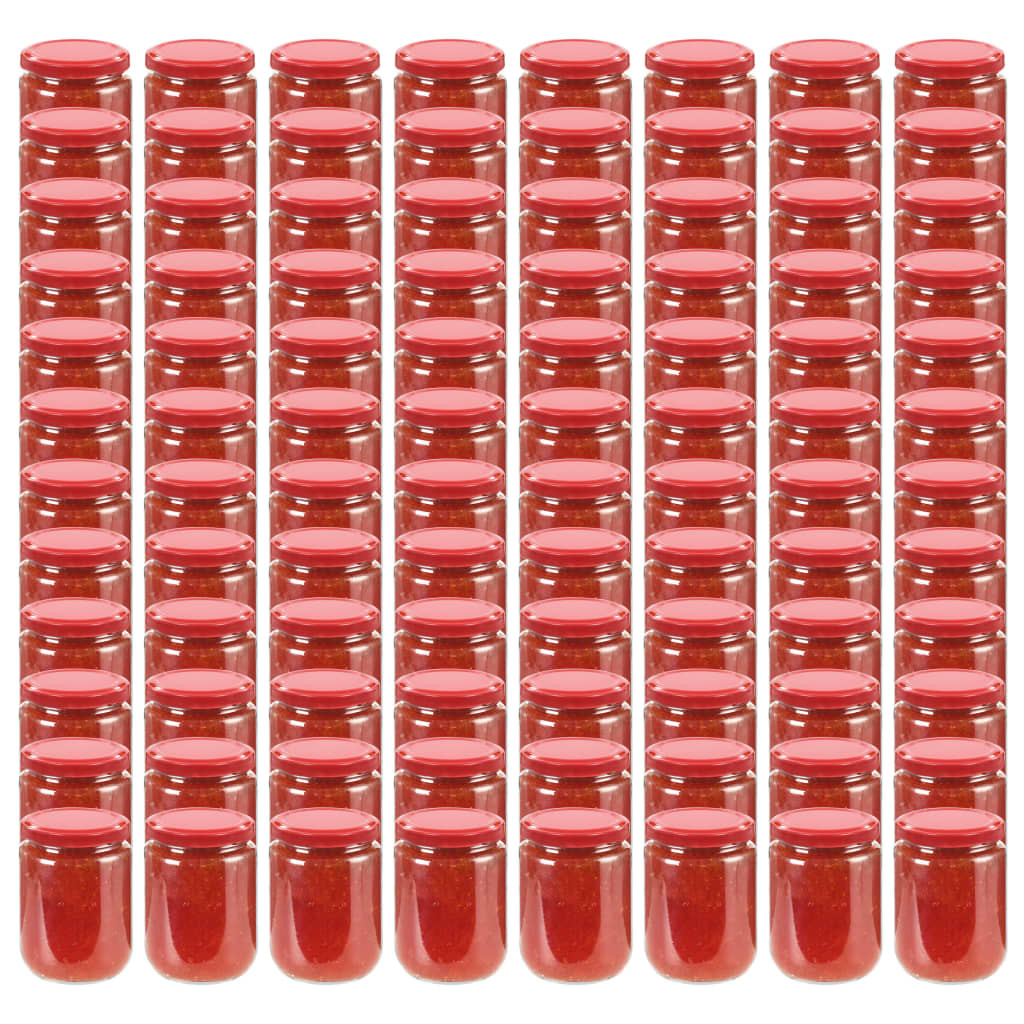 vidaXL Marmeladengläser mit Rotem Deckel 96 Stk. 230 ml