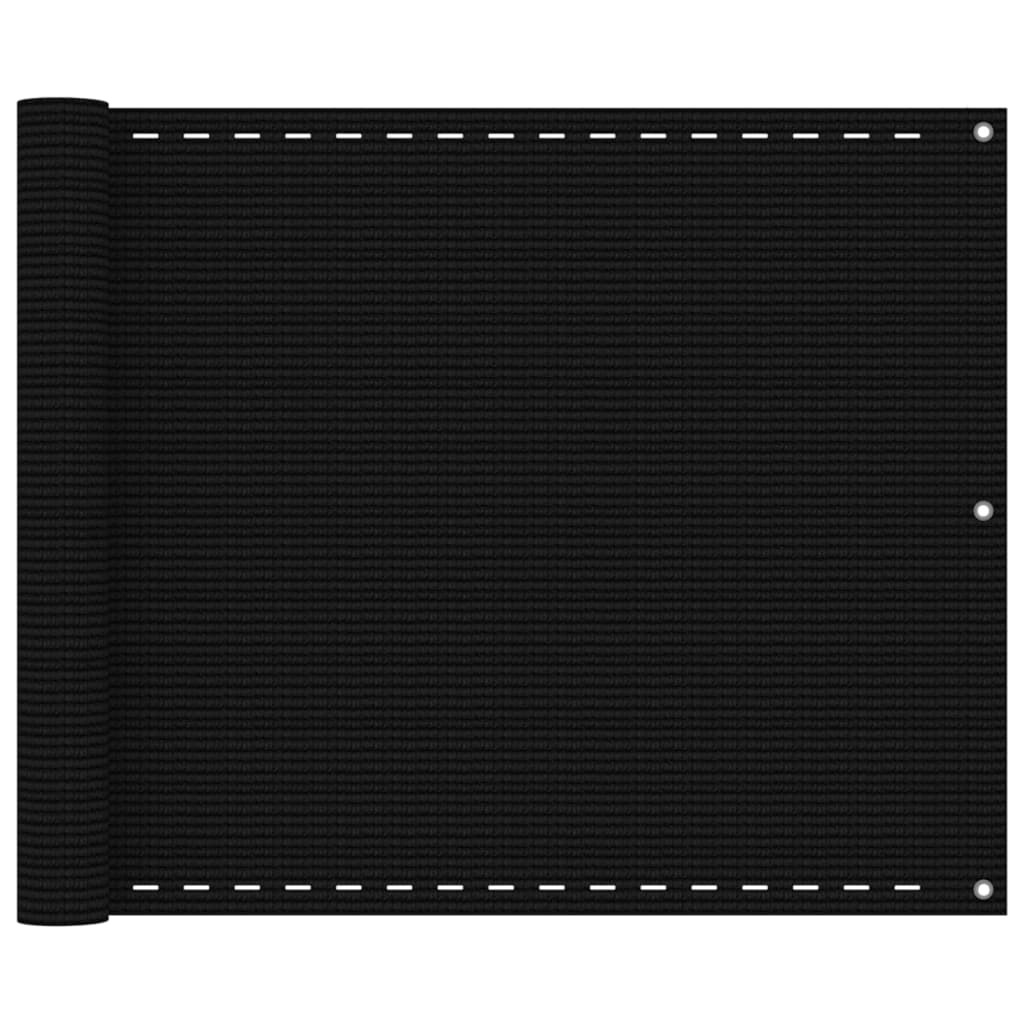 vidaXL Balkon-Sichtschutz Schwarz 75x400 cm HDPE