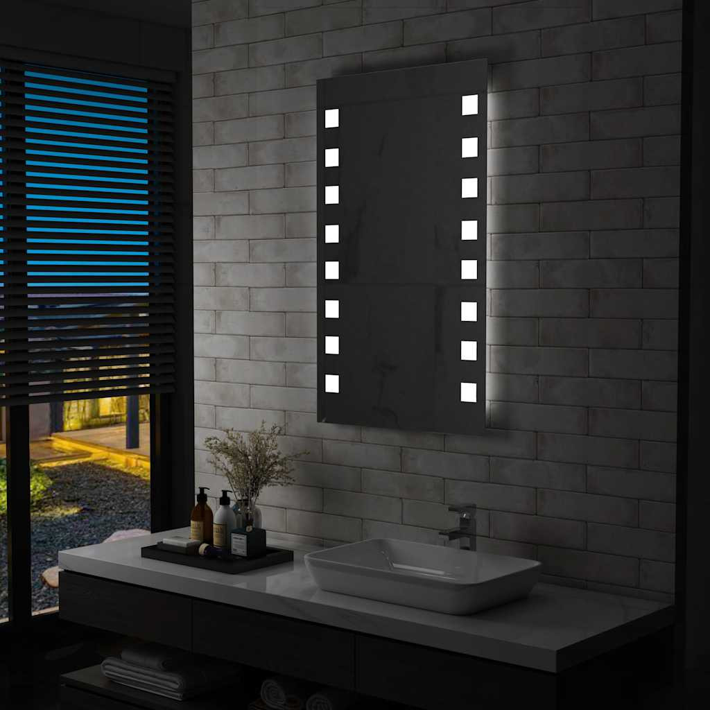 vidaXL Badezimmer-Wandspiegel mit LEDs 60x100 cm