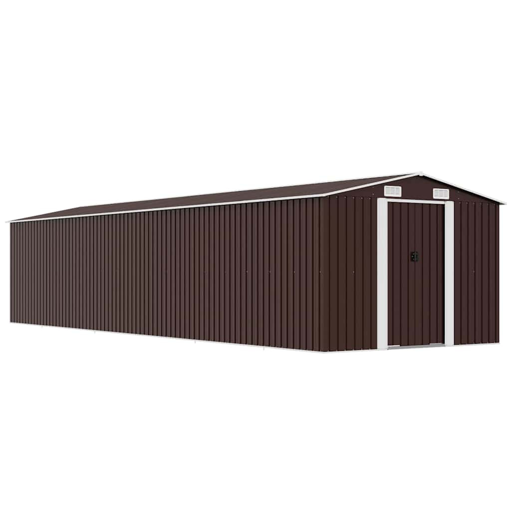 vidaXL Gerätehaus Braun 257x990x181 cm Verzinkter Stahl